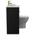 Napoli Combination Matt Black 900mm Vanity Unit Toilet Suite with Left Hand L Shaped 1 Tap Hole Round Basin and Single Door with Brushed Brass Handle View from Side