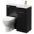 Napoli Combination Matt Black 900mm Vanity Unit Toilet Suite with Right Hand L Shaped 1 Tap Hole Round Basin and Single Door with Brushed Brass Handle Right Hand View