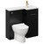 Napoli Combination Matt Black 900mm Vanity Unit Toilet Suite with Right Hand L Shaped 1 Tap Hole Round Basin and Single Door with Brushed Brass Handle Left Hand View