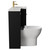 Napoli Combination Matt Black 900mm Vanity Unit Toilet Suite with Right Hand L Shaped 1 Tap Hole Round Basin and Single Door with Brushed Brass Handle View from Side