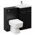 Napoli Matt Black 1000mm Vanity Unit Toilet Suite with 1 Tap Hole Basin and 2 Doors with Chrome Handles Left Hand View