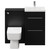 Napoli Matt Black 1000mm Vanity Unit Toilet Suite with 1 Tap Hole Basin and 2 Drawers with Chrome Handles View from Front