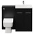 Napoli Matt Black 1100mm Vanity Unit Toilet Suite with 1 Tap Hole Basin and 2 Doors with Chrome Handles View from Front