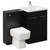 Napoli Matt Black 1100mm Vanity Unit Toilet Suite with 1 Tap Hole Basin and 2 Doors with Chrome Handles Left Hand View