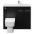 Napoli Combination Matt Black 1000mm Vanity Unit Toilet Suite with Slimline 1 Tap Hole Basin and 2 Doors with Chrome Handles View from Front