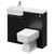 Napoli Combination Matt Black 1000mm Vanity Unit Toilet Suite with Left Hand Round Semi Recessed 1 Tap Hole Basin and 2 Doors with Chrome Handles Right Hand View