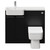 Napoli Combination Matt Black 1000mm Vanity Unit Toilet Suite with Left Hand Round Semi Recessed 1 Tap Hole Basin and 2 Doors with Chrome Handles View from Front