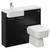 Napoli Combination Matt Black 1000mm Vanity Unit Toilet Suite with Left Hand Round Semi Recessed 1 Tap Hole Basin and 2 Doors with Chrome Handles Left Hand View