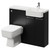 Napoli Combination Matt Black 1000mm Vanity Unit Toilet Suite with Right Hand Round Semi Recessed 1 Tap Hole Basin and 2 Doors with Chrome Handles Right Hand View