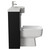 Napoli Combination Matt Black 1000mm Vanity Unit Toilet Suite with Right Hand Round Semi Recessed 1 Tap Hole Basin and 2 Doors with Chrome Handles View from Side