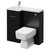 Napoli Combination Matt Black 900mm Vanity Unit Toilet Suite with Left Hand L Shaped 1 Tap Hole Basin and Single Door with Chrome Handle Right Hand View