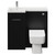Napoli Combination Matt Black 900mm Vanity Unit Toilet Suite with Left Hand L Shaped 1 Tap Hole Basin and Single Door with Chrome Handle View from Front