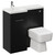 Napoli Combination Matt Black 900mm Vanity Unit Toilet Suite with Left Hand L Shaped 1 Tap Hole Basin and Single Door with Chrome Handle Left Hand View