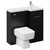 Napoli Combination Matt Black 900mm Vanity Unit Toilet Suite with Right Hand L Shaped 1 Tap Hole Basin and Single Door with Chrome Handle Left Hand View