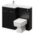 Napoli Combination Matt Black 1100mm Vanity Unit Toilet Suite with Left Hand L Shaped 1 Tap Hole Basin and 2 Doors with Chrome Handles Right Hand View