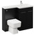 Napoli Combination Matt Black 1100mm Vanity Unit Toilet Suite with Right Hand L Shaped 1 Tap Hole Basin and 2 Doors with Chrome Handles Left Hand View