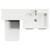 Napoli Combination Matt Black 1100mm Vanity Unit Toilet Suite with Right Hand L Shaped 1 Tap Hole Basin and 2 Doors with Chrome Handles View from Top