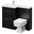 Napoli Combination Matt Black 1100mm Vanity Unit Toilet Suite with Left Hand L Shaped 1 Tap Hole Basin and 2 Drawers with Chrome Handles Right Hand View