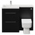 Napoli Combination Matt Black 1100mm Vanity Unit Toilet Suite with Left Hand L Shaped 1 Tap Hole Basin and 2 Drawers with Chrome Handles View from Front