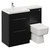 Napoli Combination Matt Black 1100mm Vanity Unit Toilet Suite with Left Hand L Shaped 1 Tap Hole Basin and 2 Drawers with Chrome Handles Left Hand View