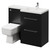 Napoli Combination Matt Black 1100mm Vanity Unit Toilet Suite with Right Hand L Shaped 1 Tap Hole Basin and 2 Drawers with Chrome Handles Right Hand View