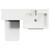 Napoli Combination Matt Black 1100mm Vanity Unit Toilet Suite with Right Hand L Shaped 1 Tap Hole Basin and 2 Drawers with Chrome Handles View from Top
