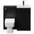 Napoli Matt Black 1000mm Vanity Unit Toilet Suite with 1 Tap Hole Basin and 2 Doors with Matt Black Handles View from Front