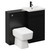 Napoli Matt Black 1000mm Vanity Unit Toilet Suite with 1 Tap Hole Basin and 2 Doors with Matt Black Handles Left Hand View