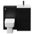 Napoli Matt Black 1000mm Vanity Unit Toilet Suite with 1 Tap Hole Basin and 2 Drawers with Matt Black Handles View from Front
