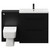 Napoli Matt Black 1300mm Vanity Unit Toilet Suite with 1 Tap Hole Basin and 2 Drawers with Matt Black Handles View from Front