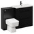Napoli Matt Black 1300mm Vanity Unit Toilet Suite with 1 Tap Hole Basin and 2 Drawers with Matt Black Handles Left Hand View