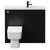 Napoli Combination Matt Black 1000mm Vanity Unit Toilet Suite with Slimline 1 Tap Hole Basin and 2 Doors with Matt Black Handles View from Front