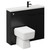 Napoli Combination Matt Black 1000mm Vanity Unit Toilet Suite with Slimline 1 Tap Hole Basin and 2 Doors with Matt Black Handles Left Hand View