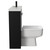 Napoli Combination Matt Black 1000mm Vanity Unit Toilet Suite with Slimline 1 Tap Hole Basin and 2 Doors with Matt Black Handles View from Side