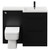 Napoli Combination Matt Black 1100mm Vanity Unit Toilet Suite with Right Hand L Shaped 1 Tap Hole Basin and 2 Drawers with Matt Black Handles View from Front