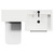 Napoli Combination Matt Black 1100mm Vanity Unit Toilet Suite with Right Hand L Shaped 1 Tap Hole Basin and 2 Drawers with Matt Black Handles View from Top