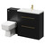 Napoli Matt Black 1300mm Vanity Unit Toilet Suite with 1 Tap Hole Basin and 2 Drawers with Brushed Brass Handles Right Hand View