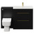 Napoli Matt Black 1300mm Vanity Unit Toilet Suite with 1 Tap Hole Basin and 2 Drawers with Brushed Brass Handles View from Front