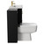 Napoli Matt Black 1300mm Vanity Unit Toilet Suite with 1 Tap Hole Basin and 2 Drawers with Brushed Brass Handles View from Side