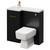 Napoli Combination Matt Black 900mm Vanity Unit Toilet Suite with Left Hand L Shaped 1 Tap Hole Basin and Single Door with Brushed Brass Handle Right Hand View