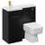 Napoli Combination Matt Black 900mm Vanity Unit Toilet Suite with Left Hand L Shaped 1 Tap Hole Basin and Single Door with Brushed Brass Handle Left Hand View