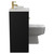 Napoli Combination Matt Black 900mm Vanity Unit Toilet Suite with Left Hand L Shaped 1 Tap Hole Basin and Single Door with Brushed Brass Handle View from Side