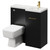 Napoli Combination Matt Black 900mm Vanity Unit Toilet Suite with Right Hand L Shaped 1 Tap Hole Basin and Single Door with Brushed Brass Handle Right Hand View
