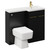 Napoli Combination Matt Black 1000mm Vanity Unit Toilet Suite with Right Hand L Shaped 1 Tap Hole Basin and 2 Doors with Brushed Brass Handles Left Hand View