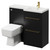 Napoli Combination Matt Black 1000mm Vanity Unit Toilet Suite with Right Hand L Shaped 1 Tap Hole Basin and 2 Drawers with Brushed Brass Handles Right Hand View