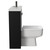 Napoli Combination Matt Black 1000mm Vanity Unit Toilet Suite with Slimline 1 Tap Hole Basin and 2 Doors with Gunmetal Grey Handles View from Side