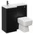 Napoli Combination Matt Black 900mm Vanity Unit Toilet Suite with Left Hand L Shaped 1 Tap Hole Basin and Single Door with Gunmetal Grey Handle Left Hand View