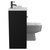 Napoli Combination Matt Black 900mm Vanity Unit Toilet Suite with Left Hand L Shaped 1 Tap Hole Basin and Single Door with Gunmetal Grey Handle View from Side