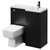 Napoli Combination Matt Black 900mm Vanity Unit Toilet Suite with Right Hand L Shaped 1 Tap Hole Basin and Single Door with Gunmetal Grey Handle Right Hand View