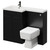 Napoli Combination Matt Black 1100mm Vanity Unit Toilet Suite with Left Hand L Shaped 1 Tap Hole Basin and 2 Doors with Gunmetal Grey Handles Right Hand View